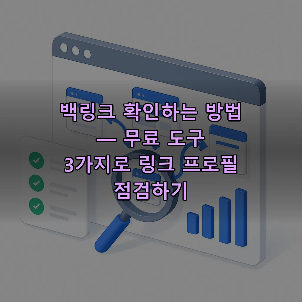 백링크 확인하는 방법 — 무료 도구 3가지로 링크 프로필 점검하기