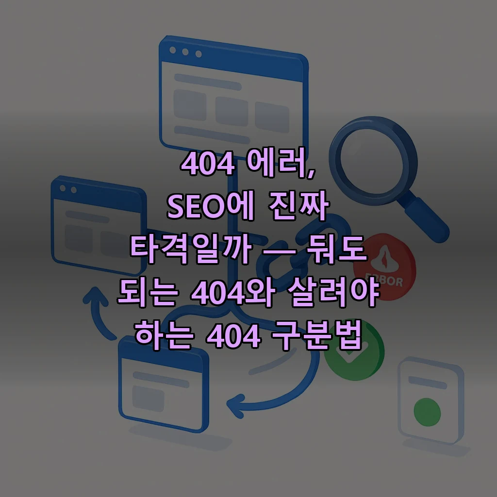 404 에러 SEO에 미치는 영향 — 둬도 되는 404와 살려야 하는 404 구분법