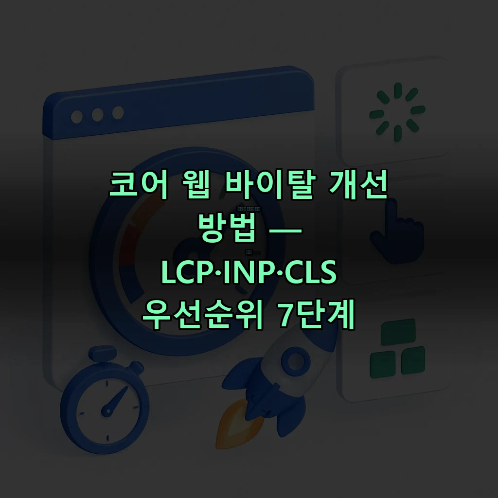 코어 웹 바이탈 개선 방법 — LCP·INP·CLS 우선순위 7단계