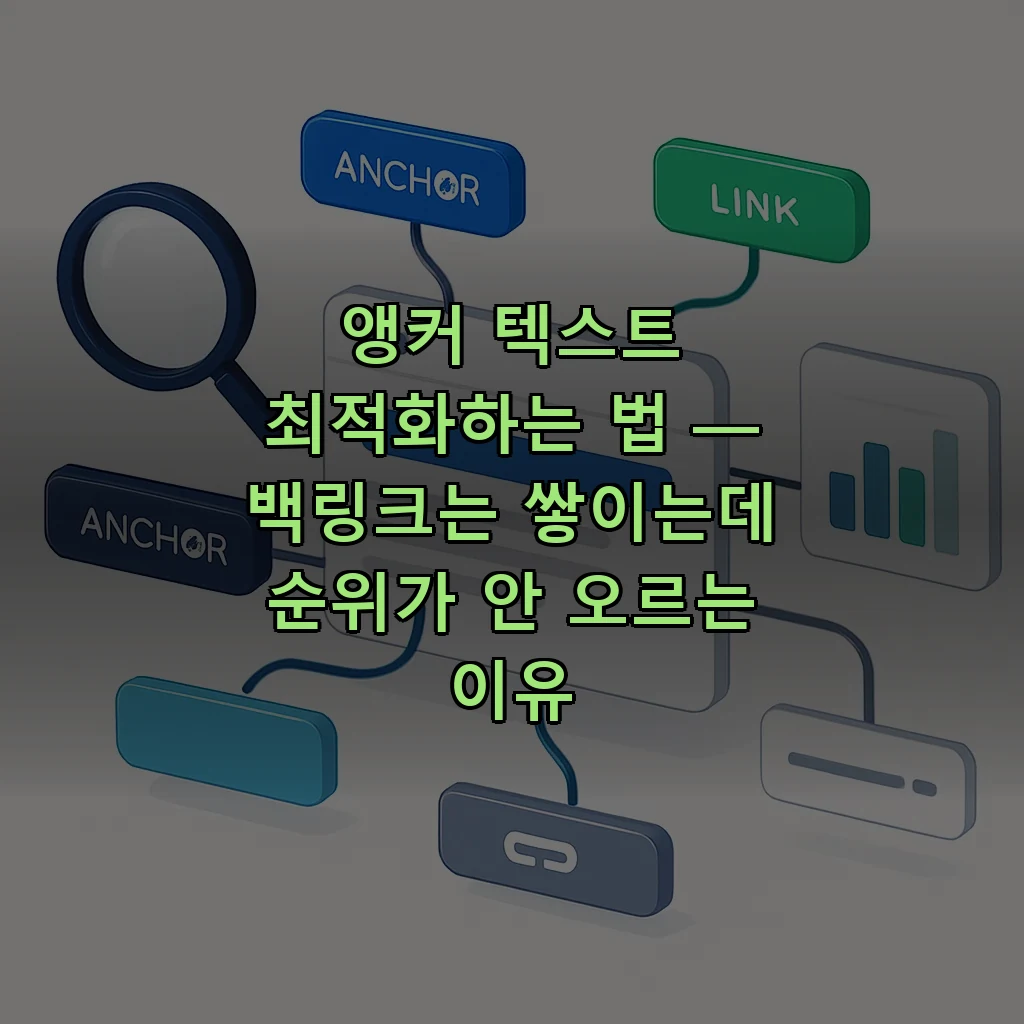 앵커 텍스트 최적화하는 법 — 백링크 쌓이는데 순위 안 오르는 이유
