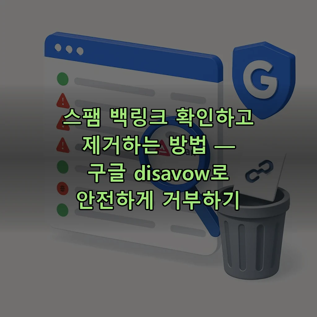 스팸 백링크 확인하고 제거하는 방법 — 구글 disavow 실전 가이드
