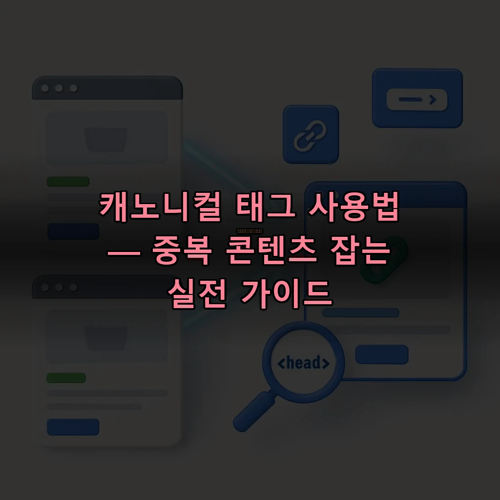 캐노니컬 태그 사용법 — 중복 콘텐츠 잡는 실전 가이드
