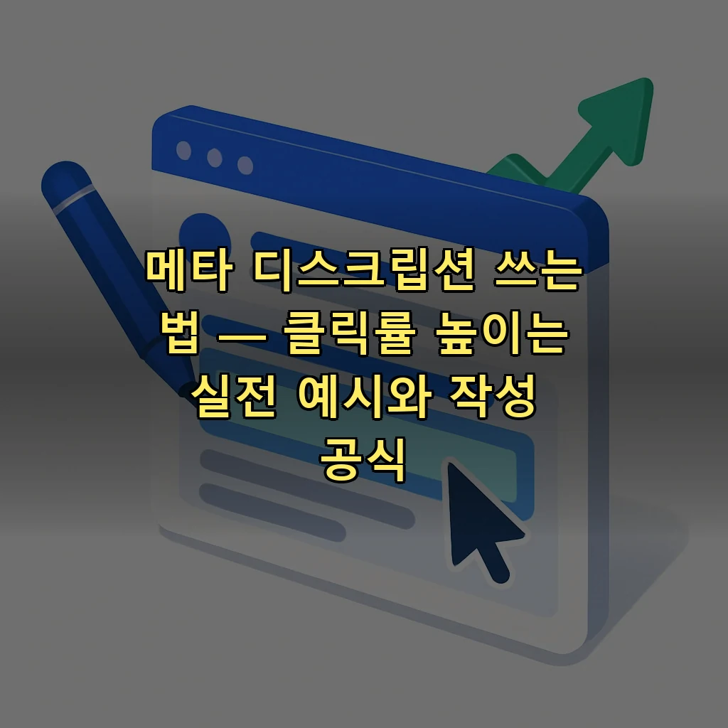 메타 디스크립션 쓰는 법 — 클릭률 높이는 실전 예시와 작성 공식