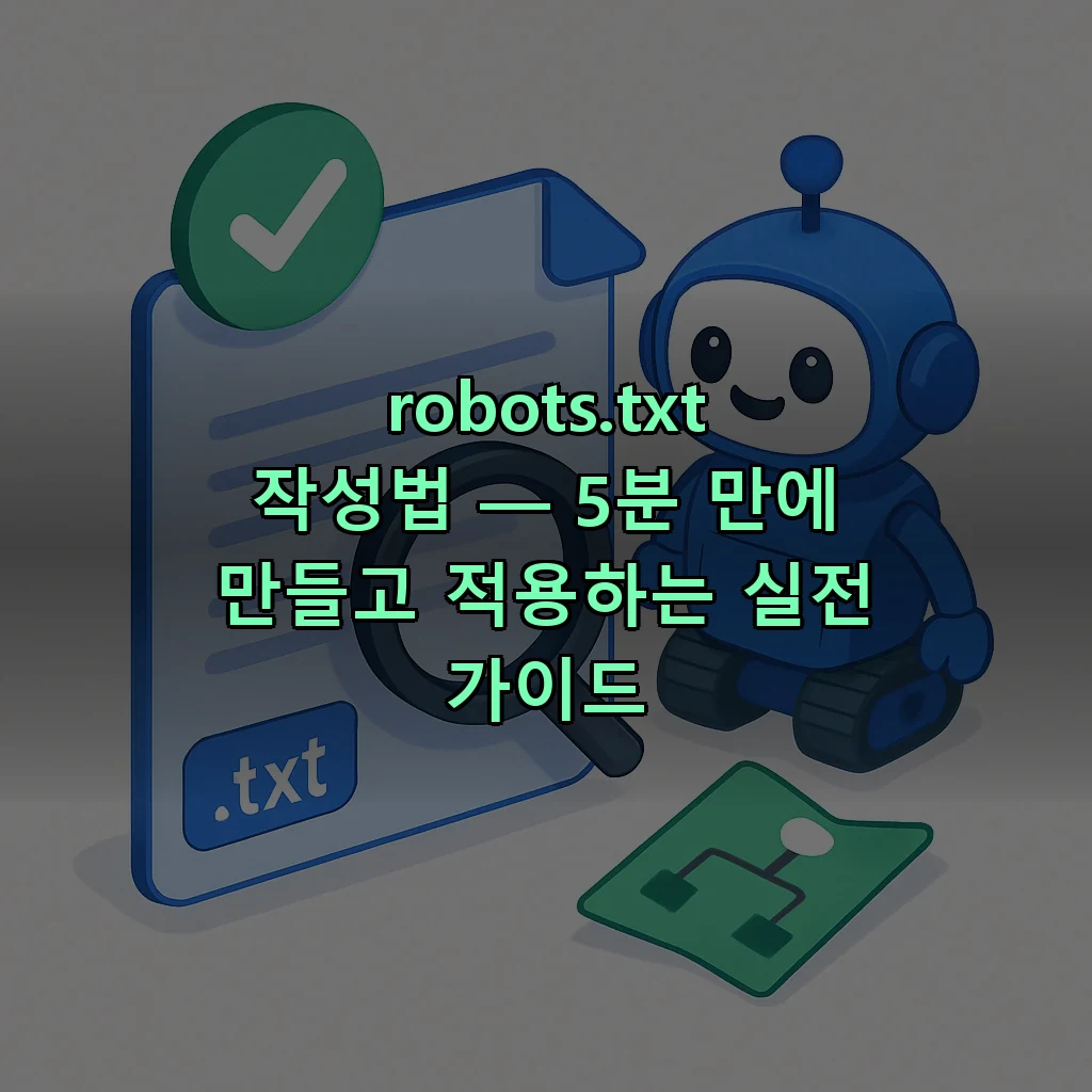 robots.txt 작성법 — 5분 만에 만들고 적용하는 실전 가이드