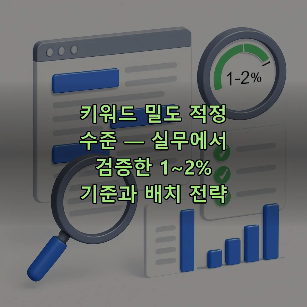 키워드 밀도 적정 수준 — 실무에서 검증한 1~2% 기준과 배치 전략