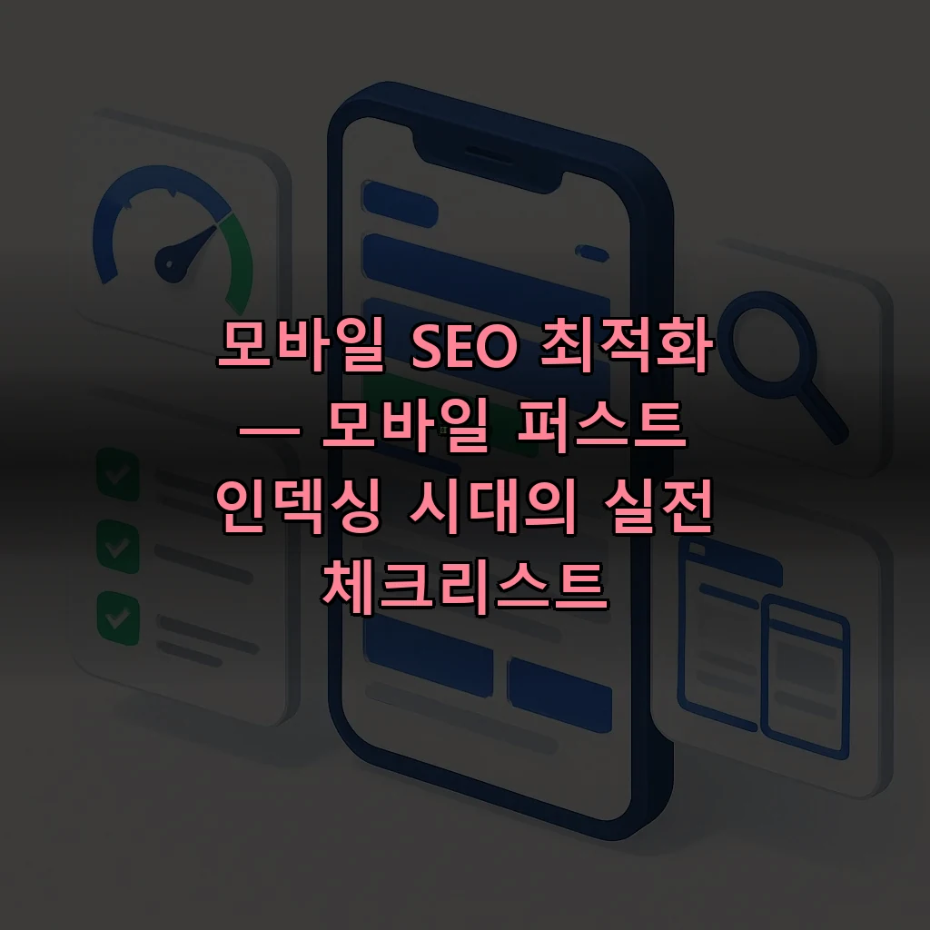 모바일 SEO 최적화 — 모바일 퍼스트 인덱싱 시대의 실전 체크리스트