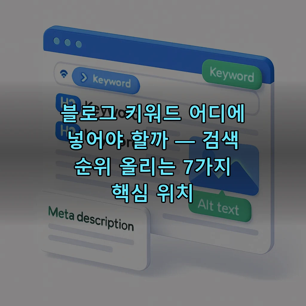 블로그 키워드 어디에 넣어야 할까 — 검색 순위 올리는 7가지 핵심 위치